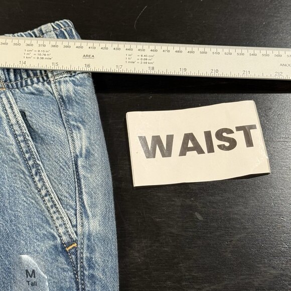 NWOT GAP High Rise Baggy Wide Leg Pull On Ultrasoft Denim Jeans Sz Medium Tall - Picture 12 of 15